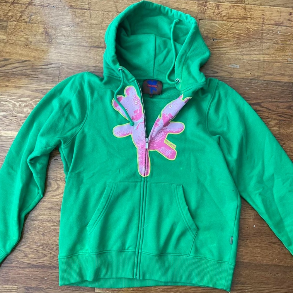 Marc Jacobs Heaven Double Teddy Bear Green Hoodie